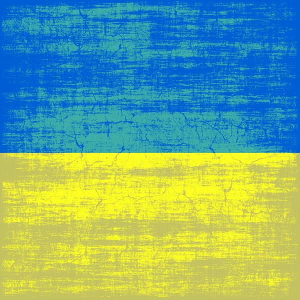 Amarelo e azul destruído bandeira ucraniana como fundo abstrato . — Fotografia de Stock