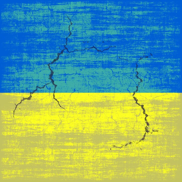 Ukrainische Flagge zerstört. — Stockfoto