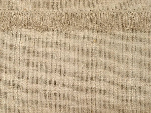 Natural linen texture pattern with fringe.Abstract background. — Stock Photo, Image