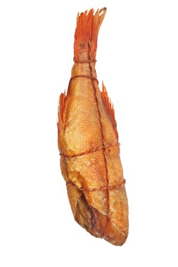 closeup.isolated alınan deniz levrek füme.