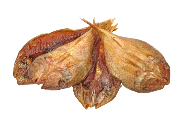 The heap of dried goatfish taken closeup.Isolated. — Stock Photo, Image