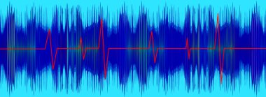Turkuaz Elektrokardiyogram ekranda heratbeet kırmızı çizgi.