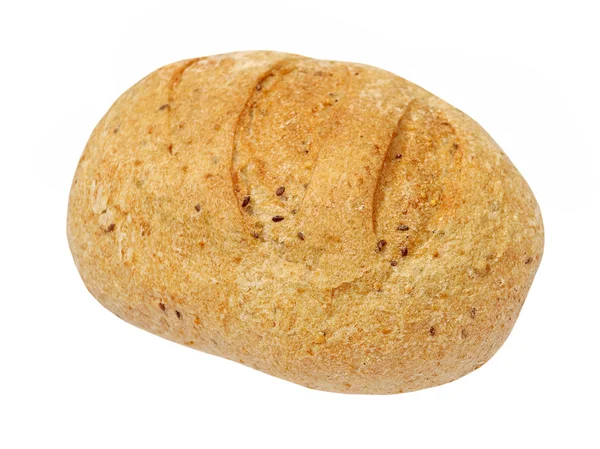 Chleb pełnoziarnisty apetyczny podjęte closeup.isolated. — Zdjęcie stockowe