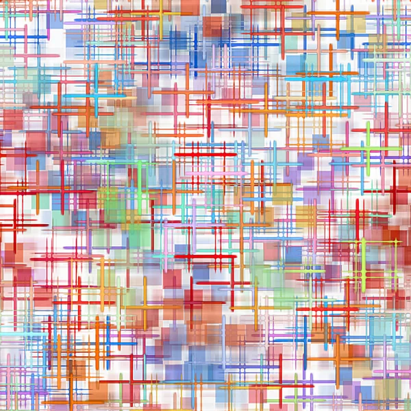 Multicolored grid and square shape pattern on white as abstract — Stock Photo, Image