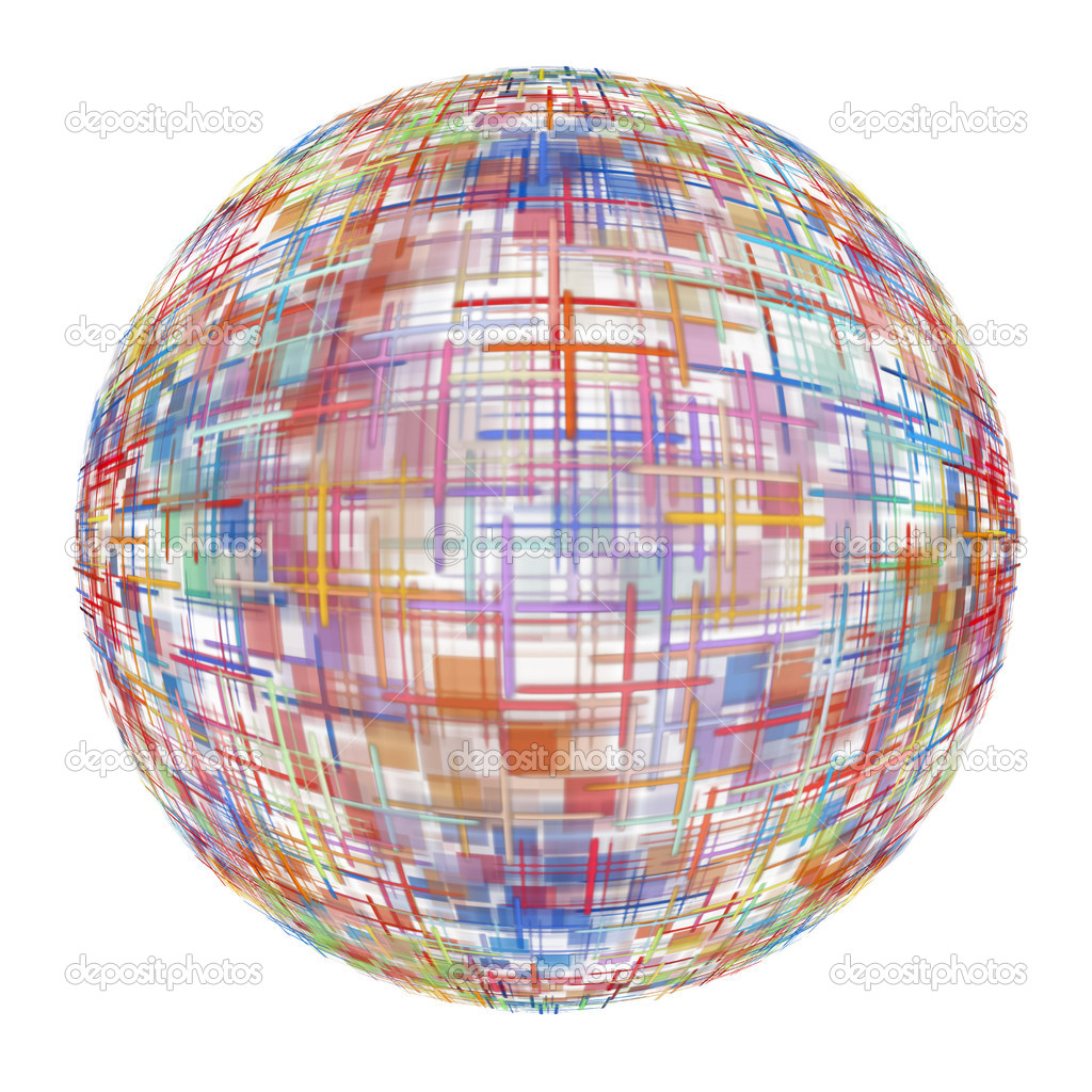 Multicolored abstract globe on white background.