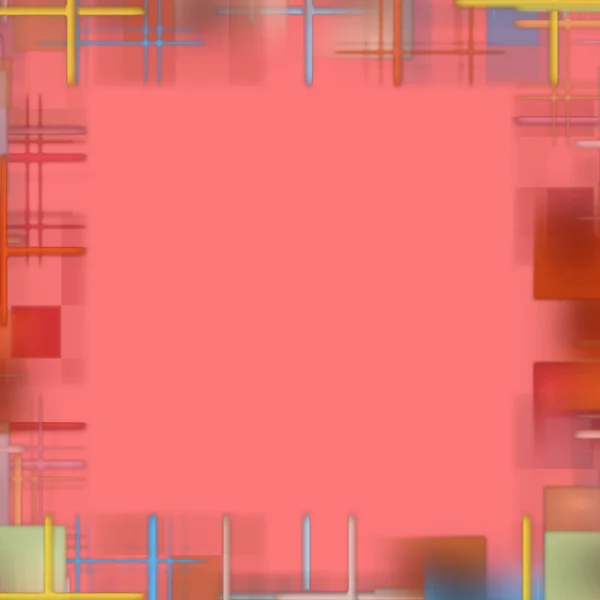 Abstracte roze achtergrond met geruite grenskader. — Stockfoto