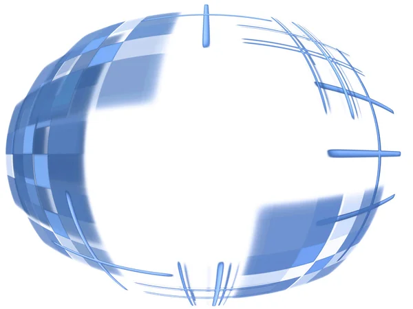 Tyrkysové abstraktní koule tvar s prázdný prostor uvnitř na bílém pozadí — Stock fotografie