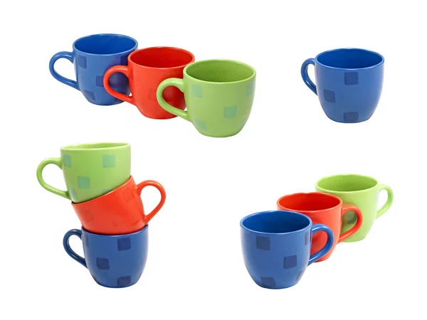 Set de tazas de té multicolores. Aislado . —  Fotos de Stock