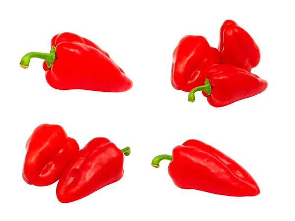 Érett piros pepper.isolated készlet. — Stock Fotó