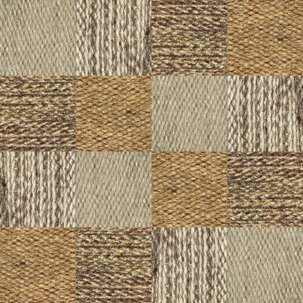 Camel wool fabric texture pattern collage in a chessboard order. — Stock Photo, Image