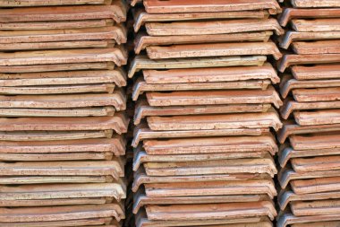 arka plan olarak Seramik Karo yığınları.