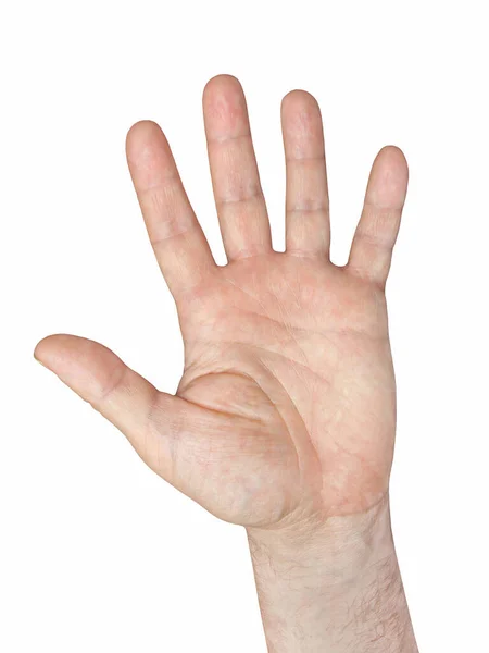 Жест Человеческой Руки Белом Фоне Снятый Крупным Планом — стоковое фото