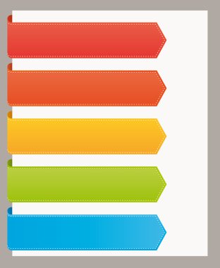 Colorful bookmarks banners for titles. Vector template set. clipart