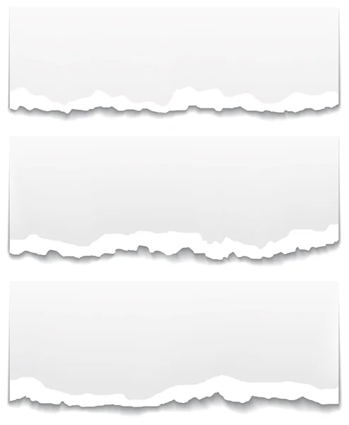 Torn and unstuck paper banners. Clean design backgrounds vector set. — Stock Vector
