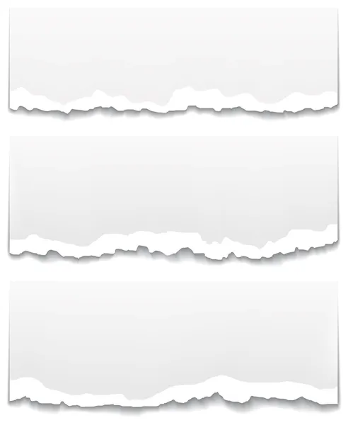 Torn and unstuck paper banners. Clean design backgrounds vector set. — Stock Vector