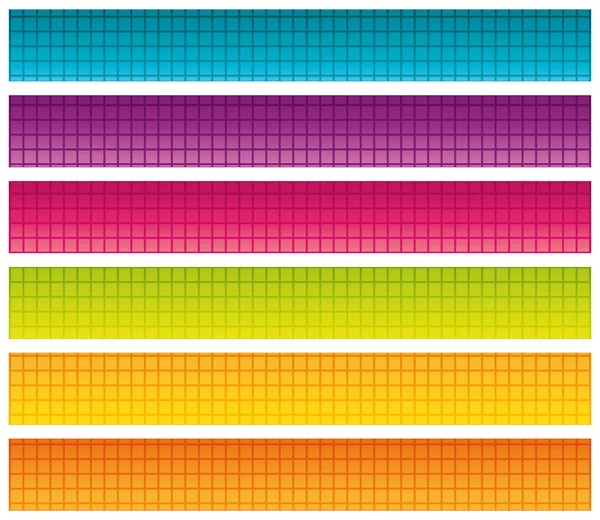 Bannières de grille colorées. Ensemble vectoriel . — Image vectorielle