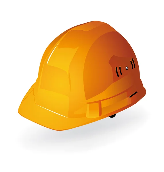 黄色のベクトル ヘルメット建設作業 — ストックベクタ