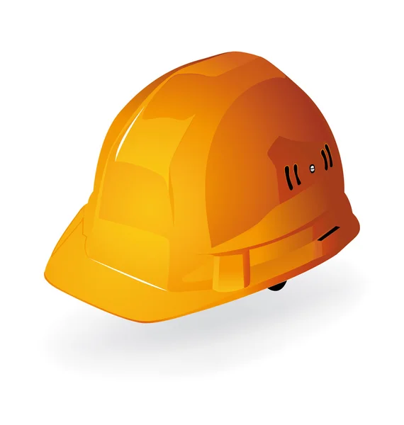 Yellow vector hardhat construction work — Stock Vector