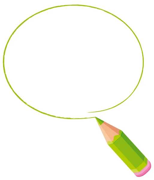 Bulle verte dessinée avec un crayon couleur d. Cadre vectoriel . — Image vectorielle