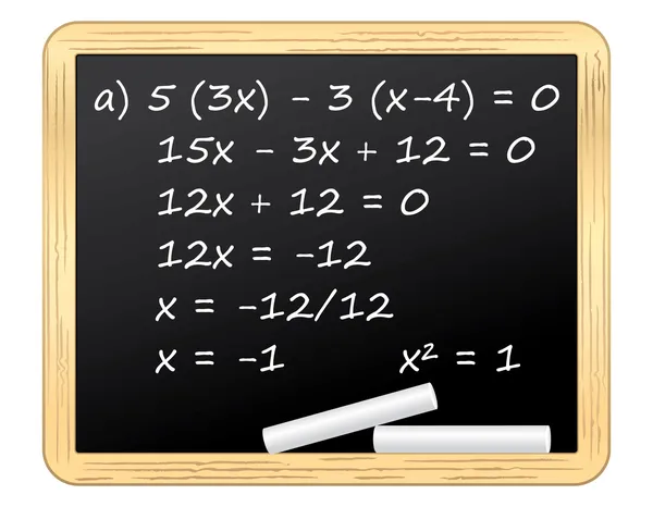 Mathematical equation on a blackboard. Vector illustration. — Stock Vector