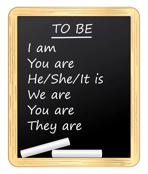 bir kara tahta üzerinde İngilizce dersi. vektör çizim.