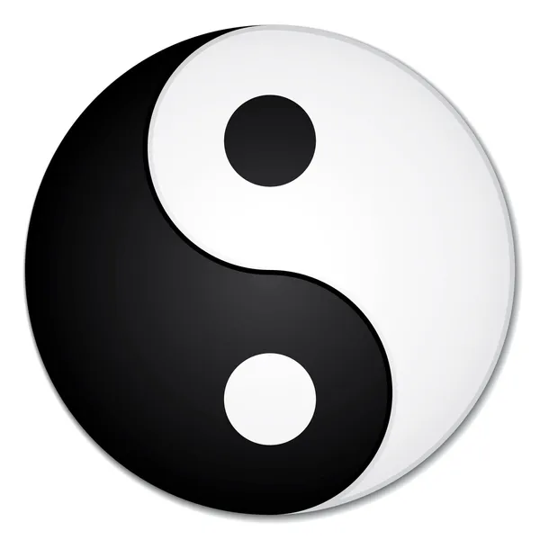 Yin Yang symbol. Piękna ikona wektor zen lub jogi. — Wektor stockowy