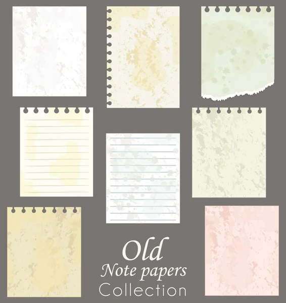 Old note papers collection. Scrapbooking vector set. — Stock Vector