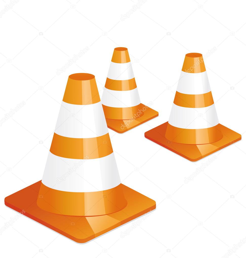 Three vector traffic cones