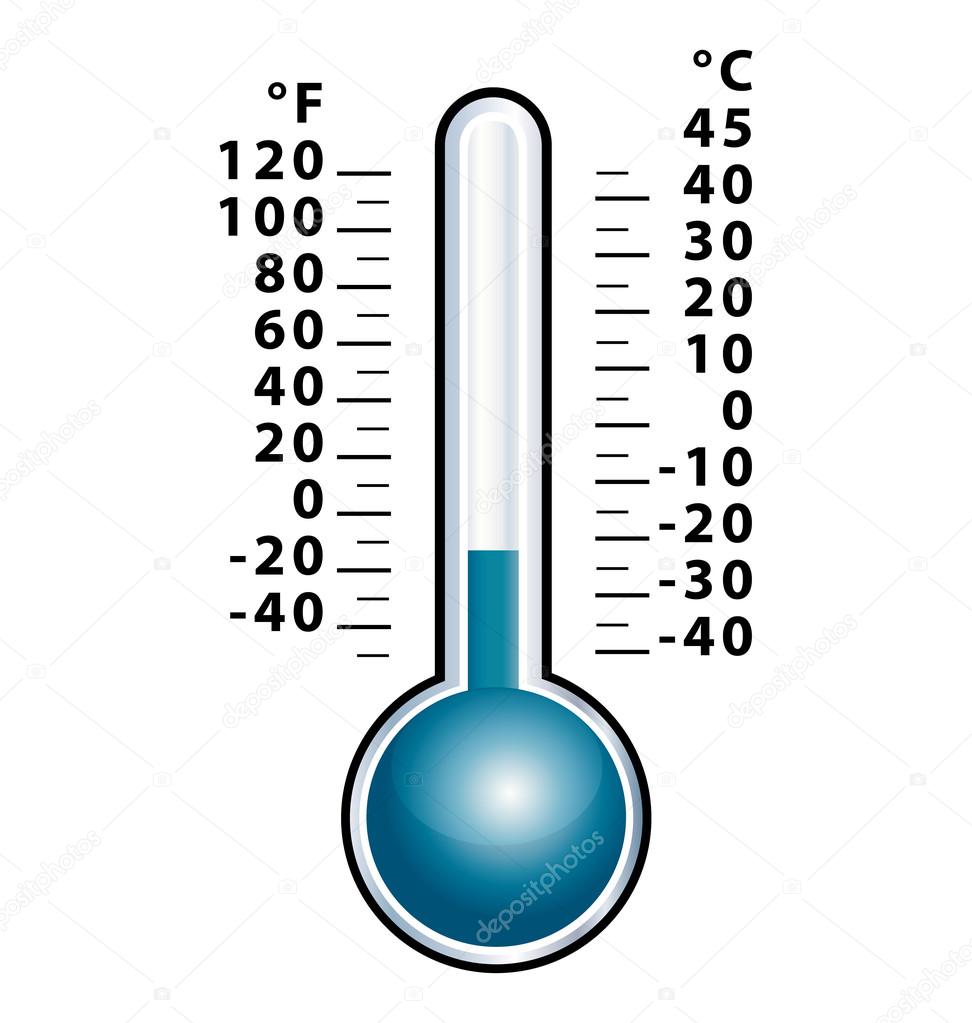 Front view cold thermometer vector