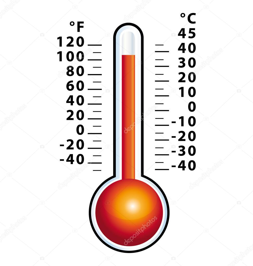 Front view hot thermometer vector