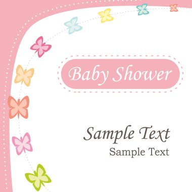 Baby shower invitation. Girl version greeting card.