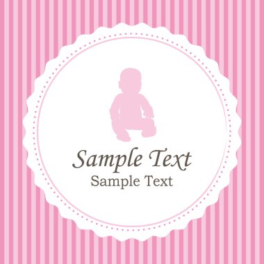 Doğum Duyurular. Kız sürümü vektör kartı.