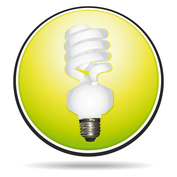 Ícone de vetor de lâmpada de poupança agradável — Vetor de Stock