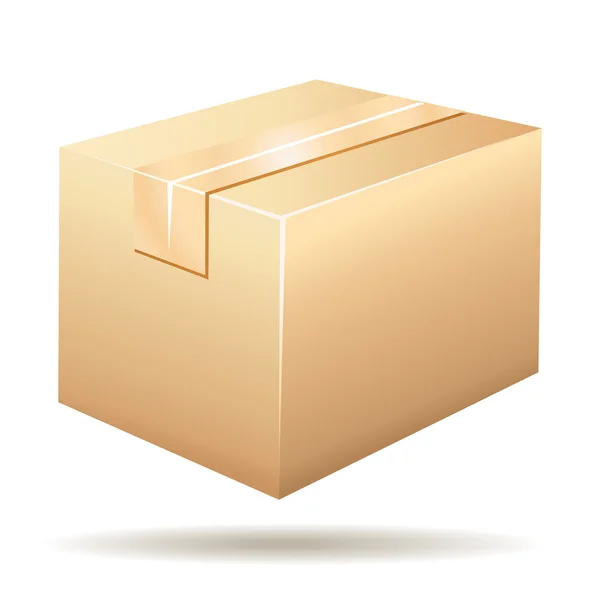 Icono cerrado de la caja de la tarjeta para la entrega, el transporte o la idea móvil del día. Ilustración vectorial . — Vector de stock