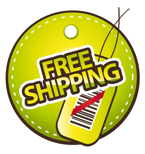 Free shipping green label vector illustration — Stock Vector