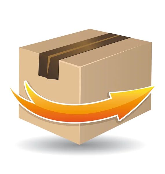 Icono de caja de entrega. Ilustración vectorial . — Vector de stock