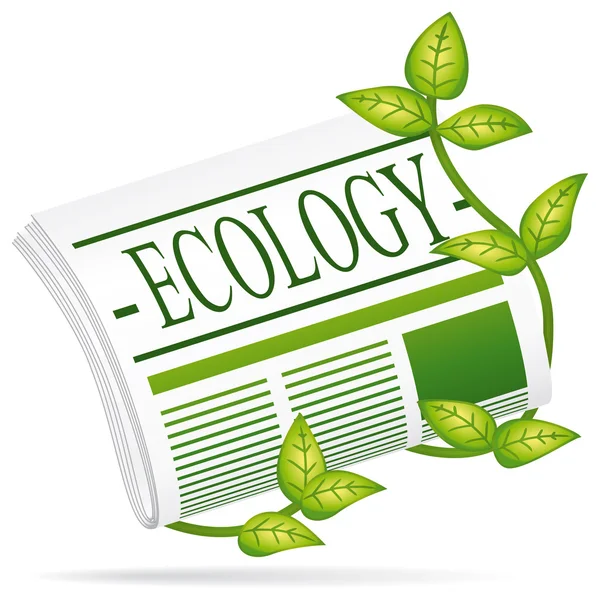 Jornal de ecologia. Ícone vetorial . — Vetor de Stock