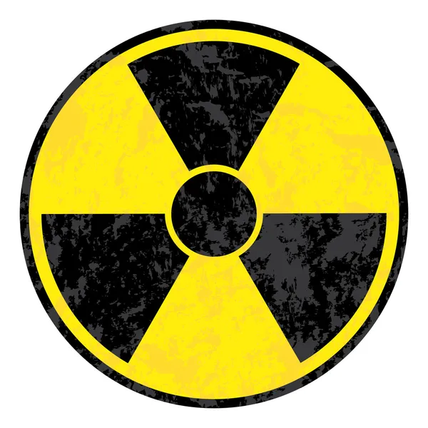 Radioaktív szimbólum. vektor grunge ikon. — Stock Vector