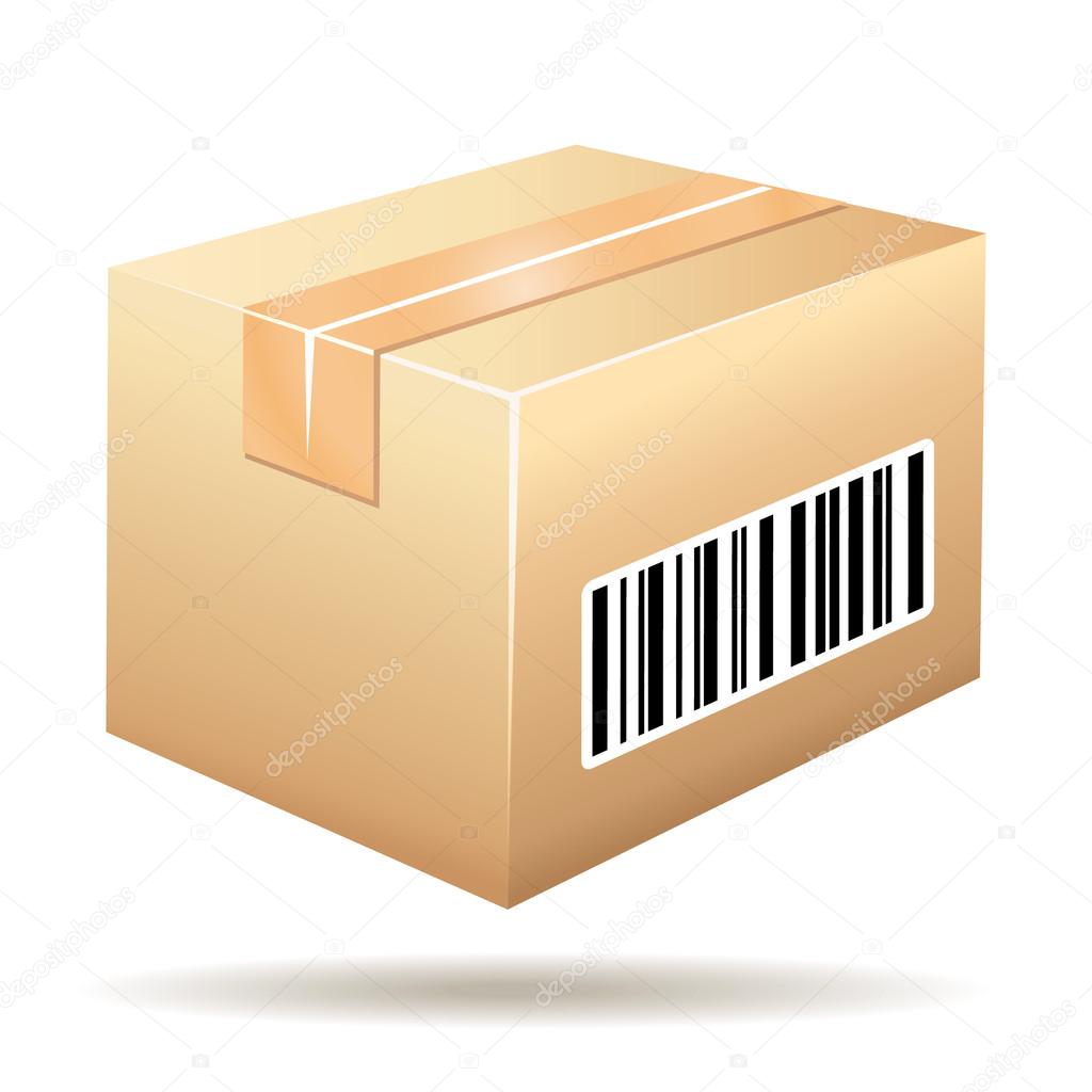 An app icon that is a carboard box that has the letters a & m & c inside of  it and a cloud surrounding the box