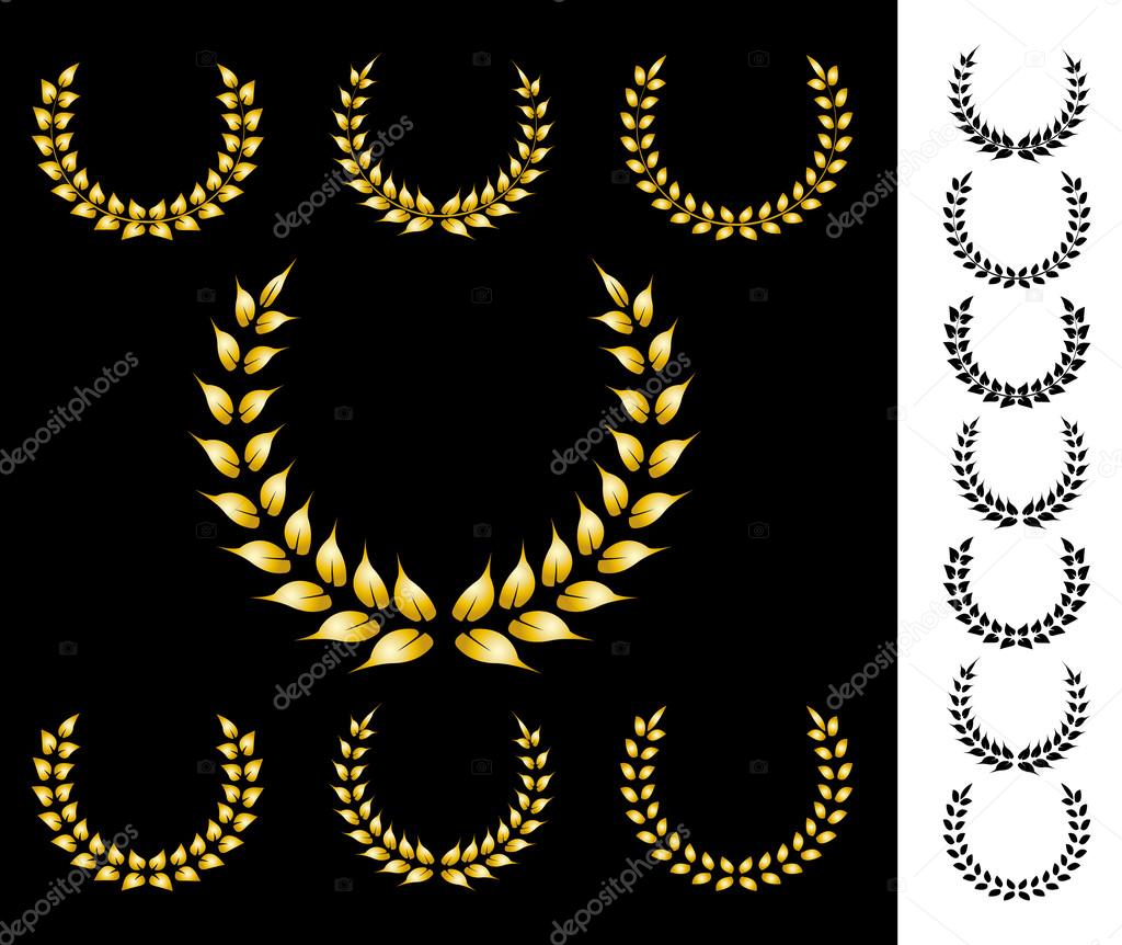 Golden crowns vector collection