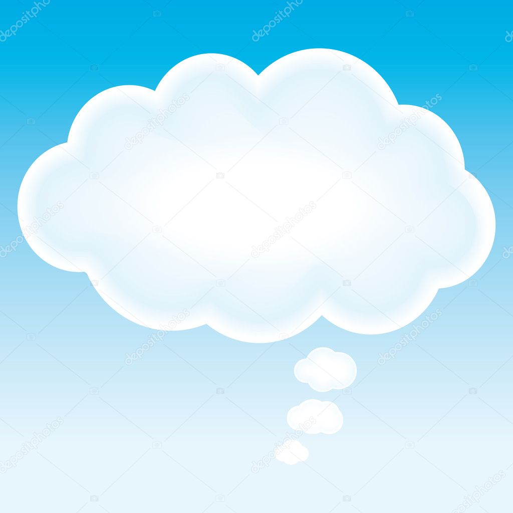 Beautiful cloud think bubble. Marketing background.
