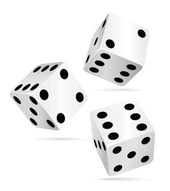 Three rolling dices. clipart