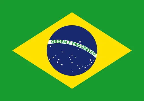 Brazilská vlajka. — Stockový vektor