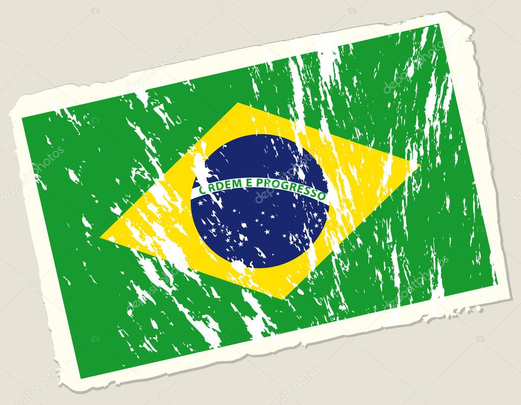 Grunge flag of Brazil.