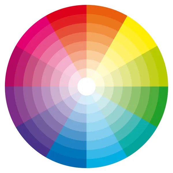 Rueda de color con sombra de colores. Icono del vector . — Vector de stock