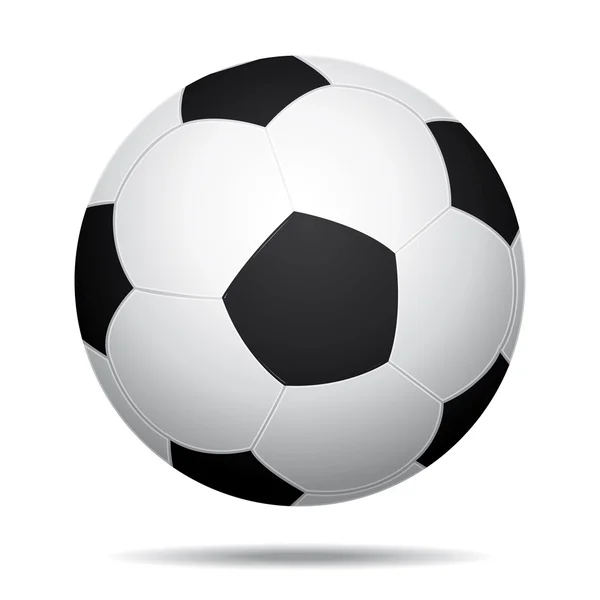 Icône de ballon de football réaliste 3D . — Image vectorielle