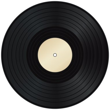 vinil kayıtları. Vintage disk illüstrasyon boş etiketi.