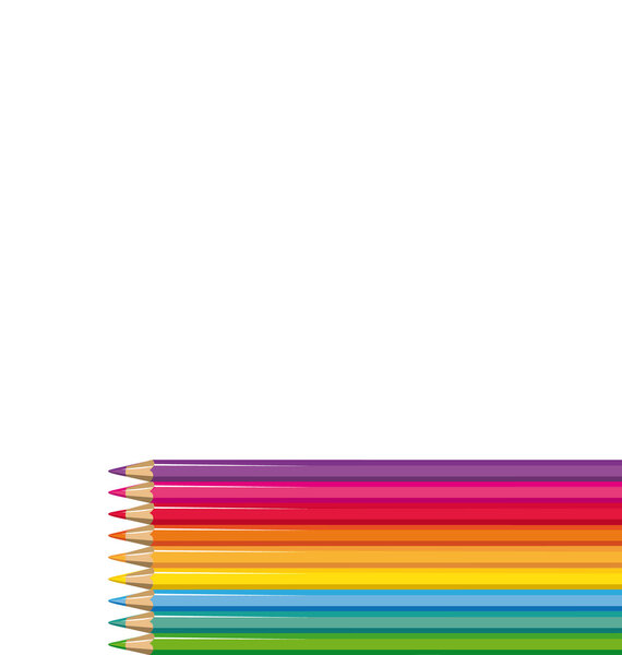 Stack of Colored Pencils. Education background.