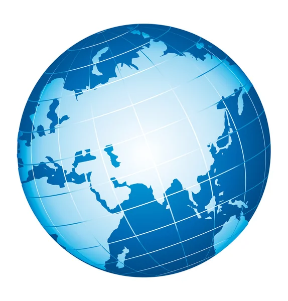 Dünya küre simgesi. Asya ve Rusya'nın görünümü.