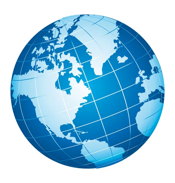 World globe icon. American view. — Stock Vector